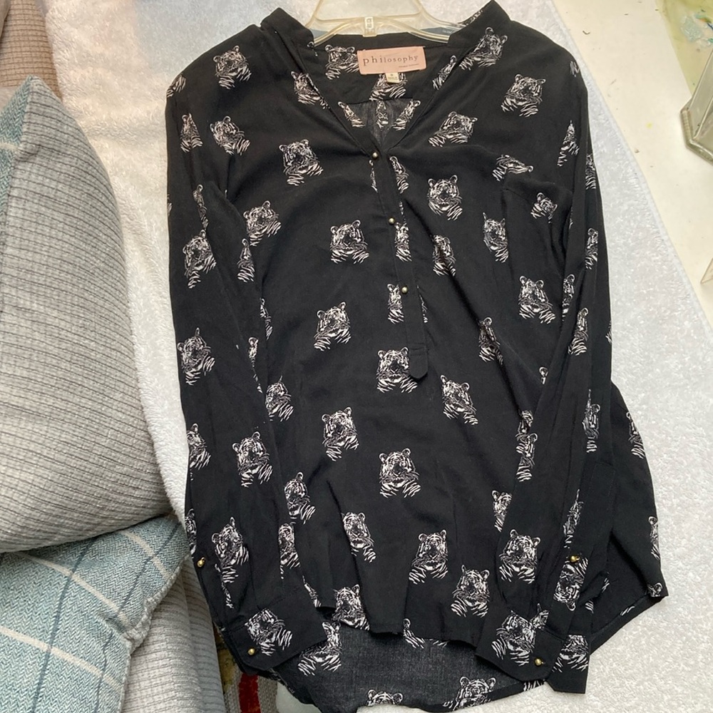 Philosophy Black and White Button Down Shirt